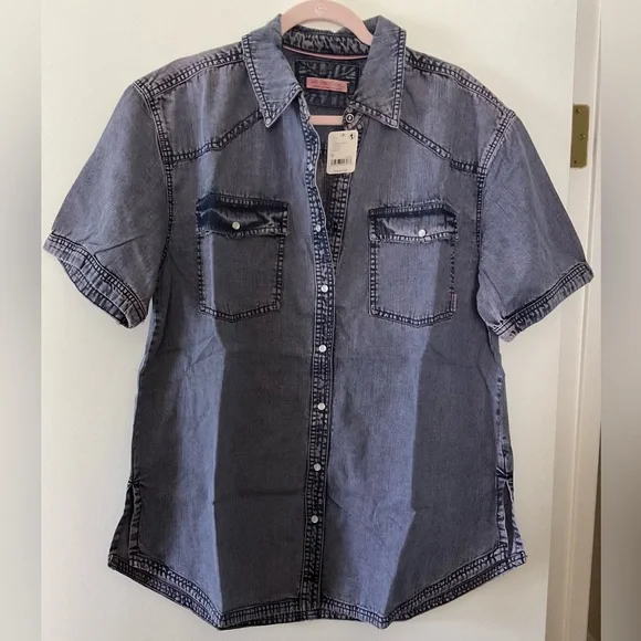 We The Free Purple Button Down Shirt - Picture 7 of 10